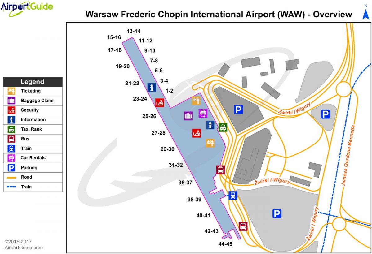 Varshavë waw aeroporti hartë