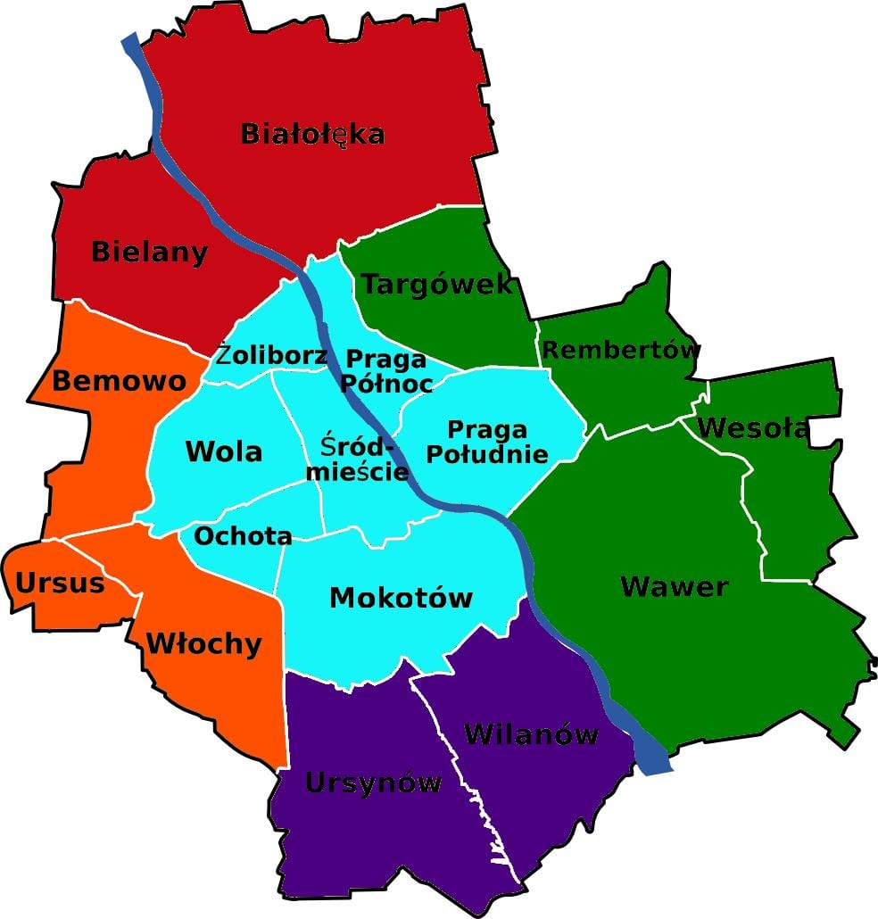 Harta e Varshavës rrethe