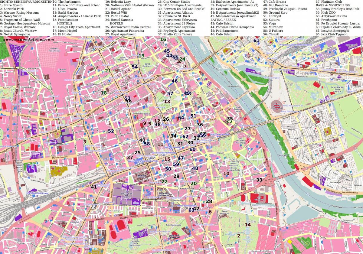 Harta e qytetit Varshavë 