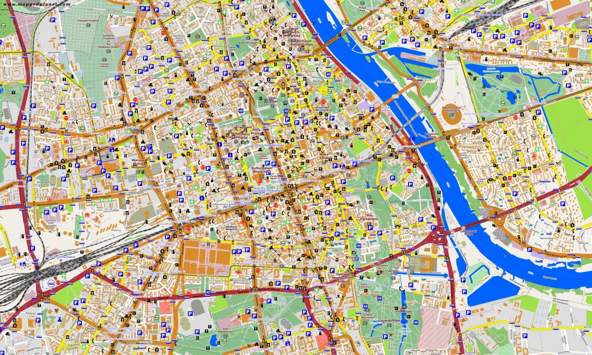 Harta e Varshavës në linjë 