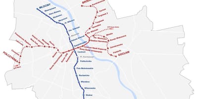 Harta e Varshavës metro 2016