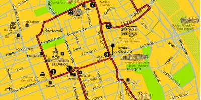 Harta e Varshavës hop on hop off autobus 