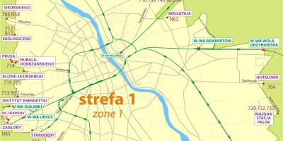 Harta e Varshavës zonës 1 2 